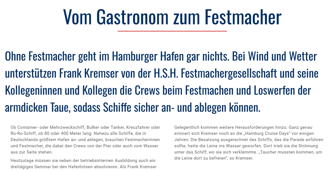 From restaurateur to mooring operator, about Frank Kremser